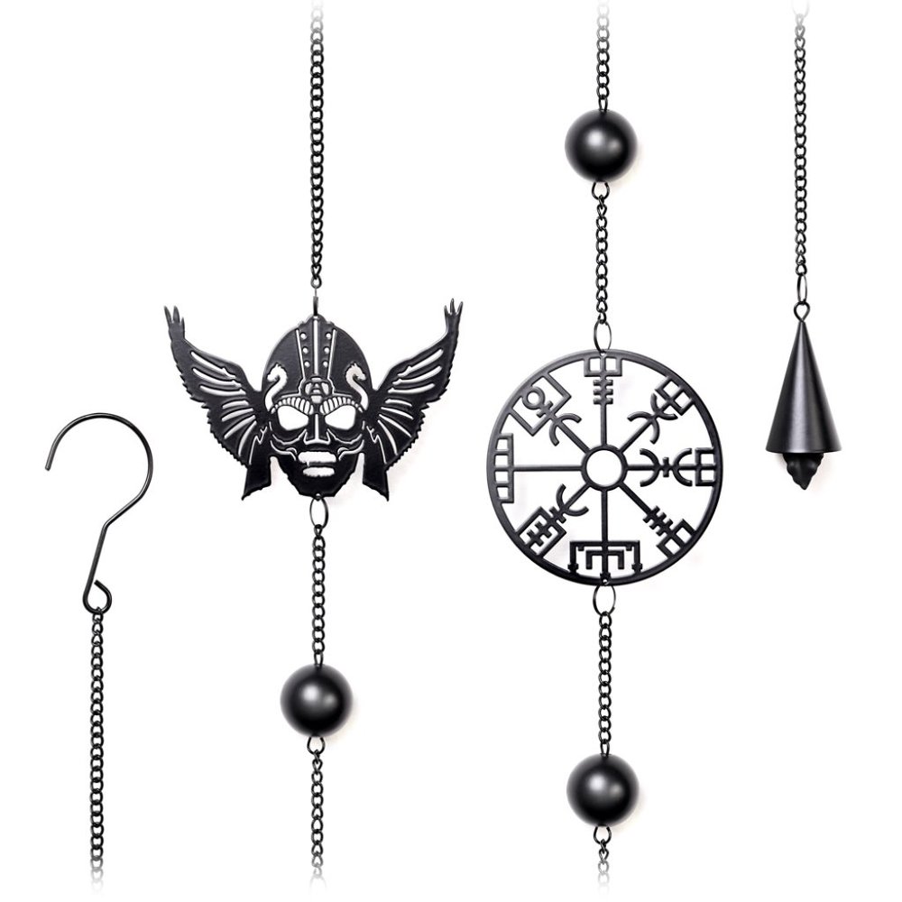 Alchemy Gothic Viking Vegvisir Skull Hanging Decor Indoor/Outdoor NWT